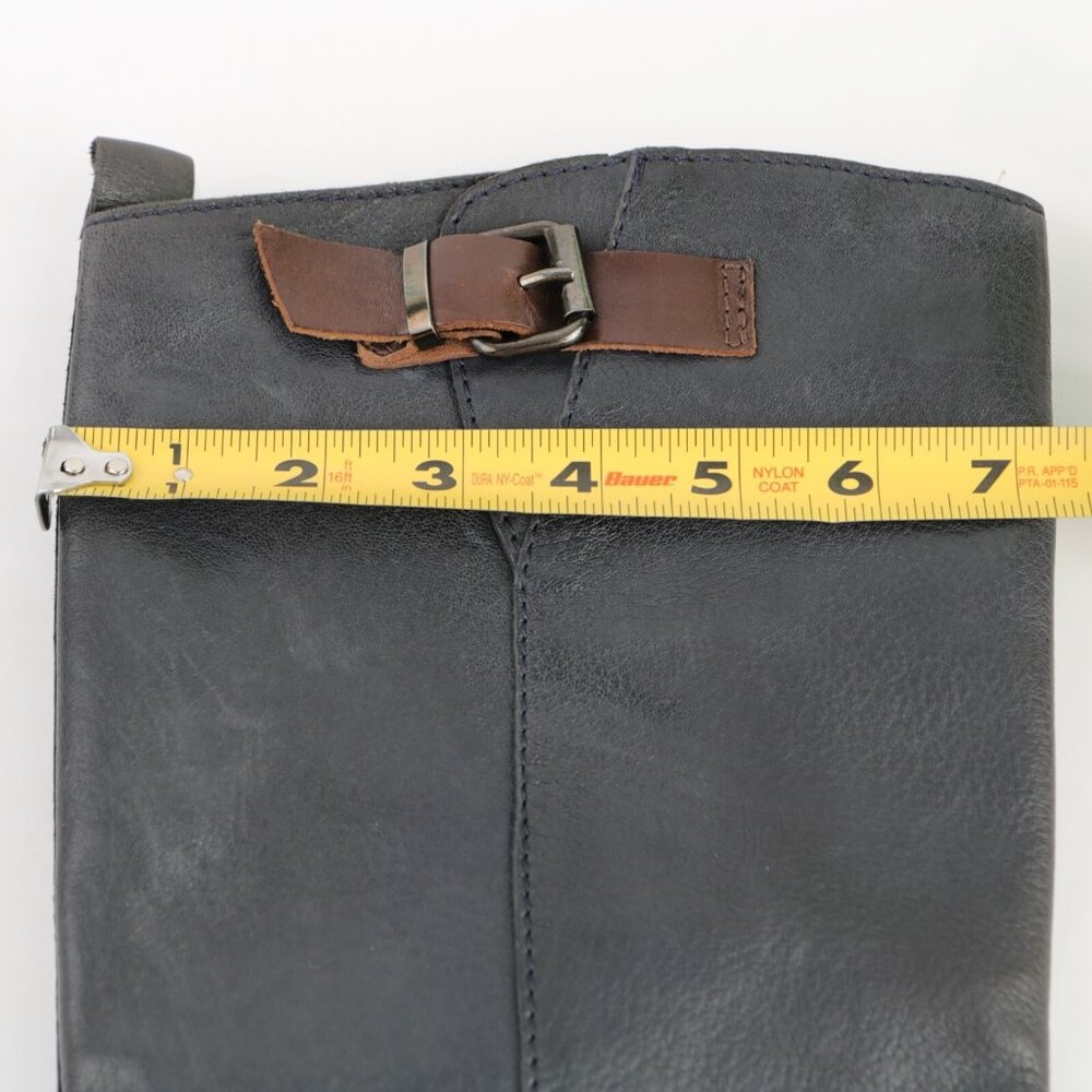 Halmanera Womens Riding Boot Size 38 8 Tall‎ Black Leather Buckle Strap Italy - Picture 10 of 12